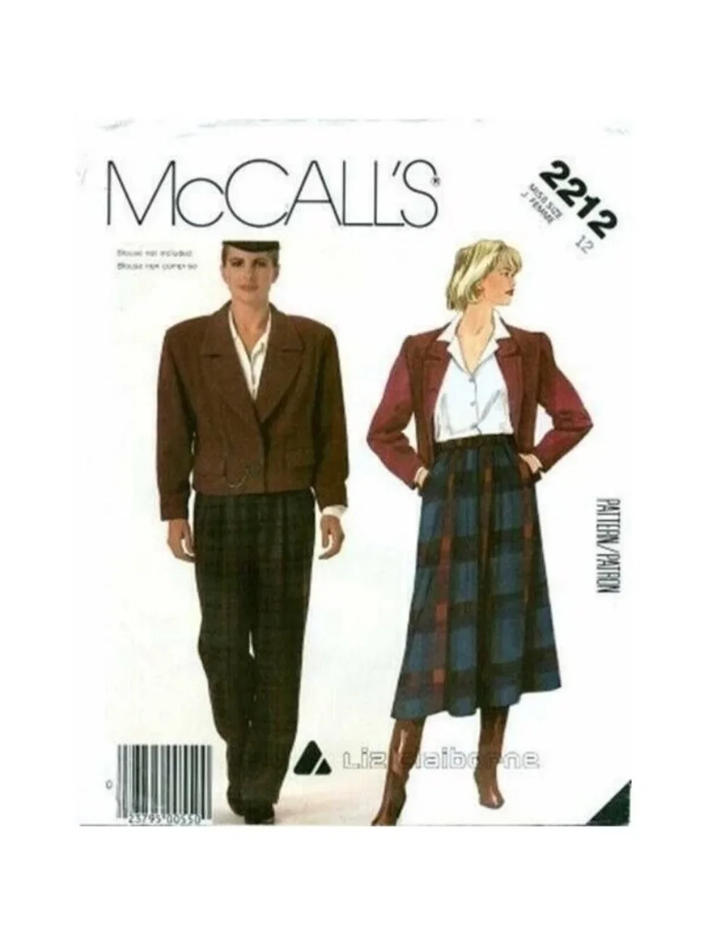 Vintage Sewing Pattern McCalls 2212 Liz Claiborne Miss Jacket Skirt Pants Sz 12